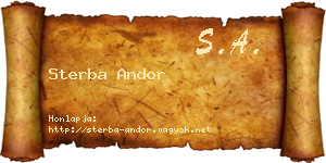 Sterba Andor névjegykártya