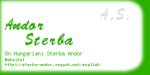 andor sterba business card